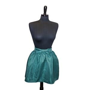 Kimchi Blue Full Mini Skirt Bow Green Circle Coquette Feminine Size M